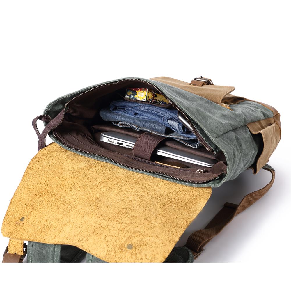 Göteborg backpack opened to show its internal organisation