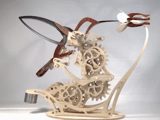 Diyion | Kinetic Hummingbird Sculpture - 3D Wooden Mechanical Puzzle Kit