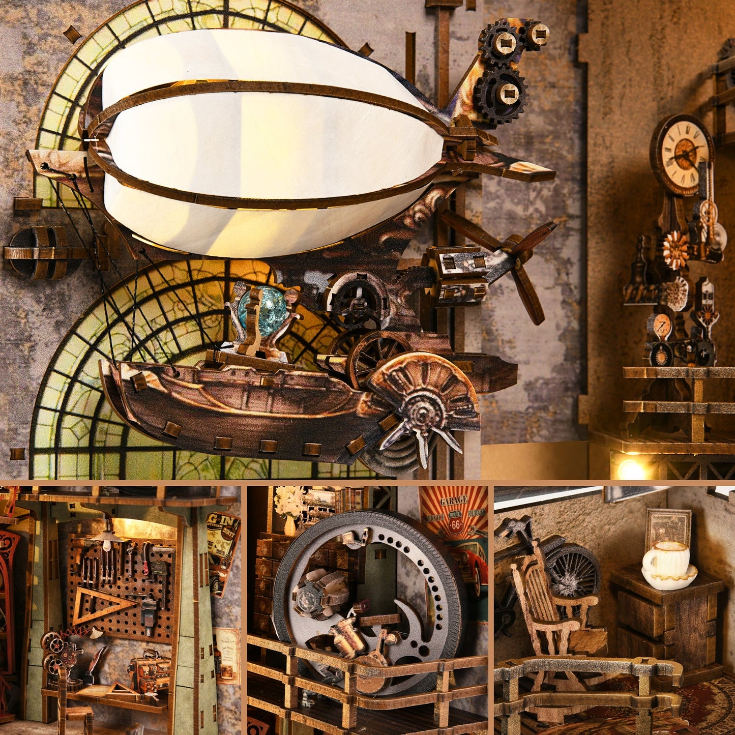 Uncle Peter’s Steampunk Workshop DIY Book Nook Kit - DIYION
