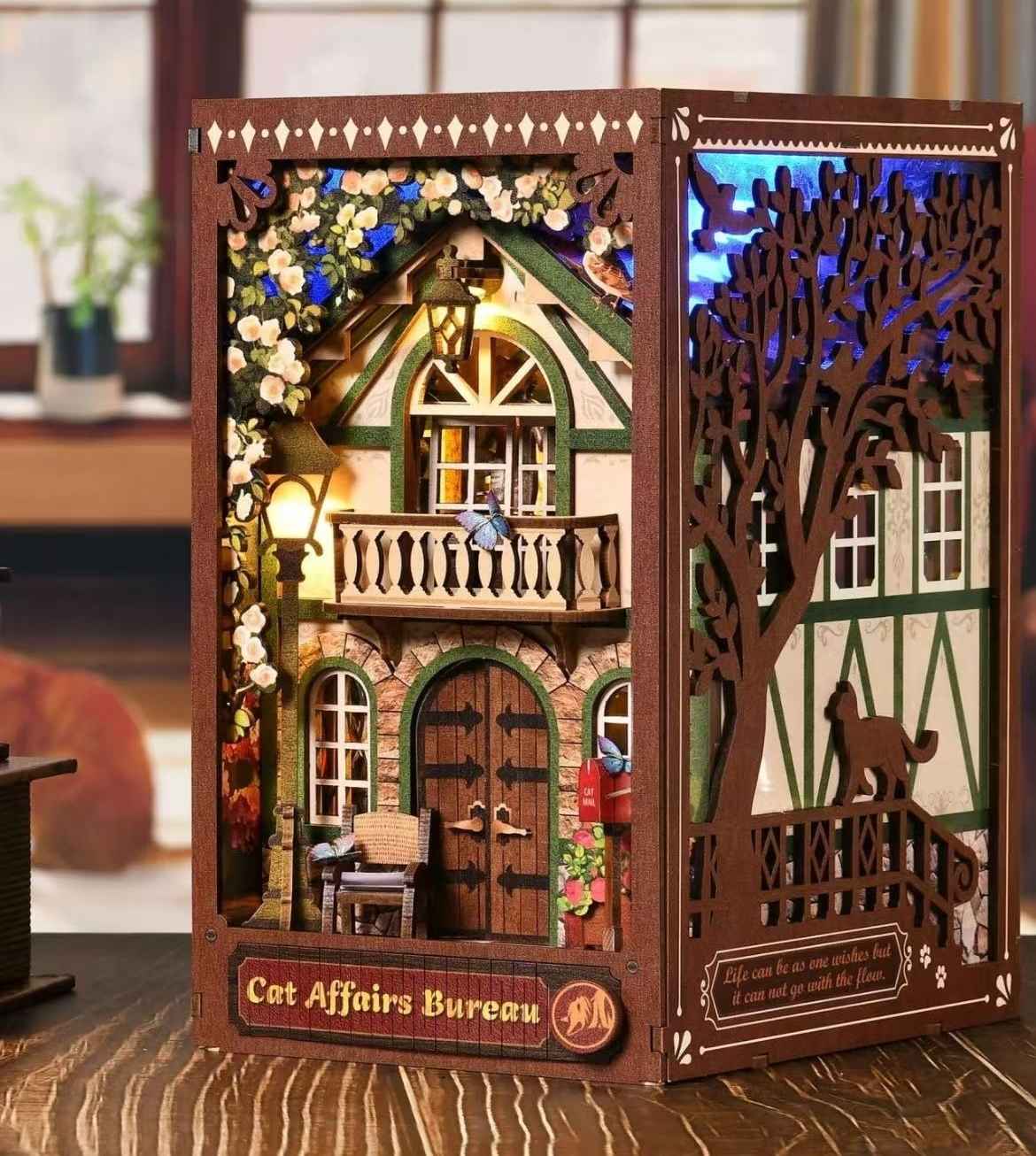 The Cat Bureau DIY Book Nook Kit | Double-sided Miniatures - DIYION