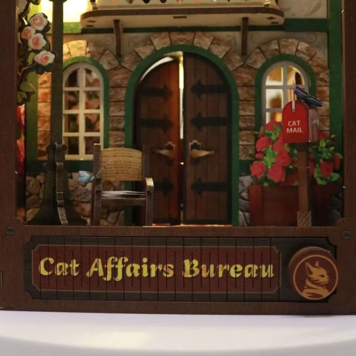 The Cat Bureau DIY Book Nook Kit | Double-sided Miniatures - DIYION