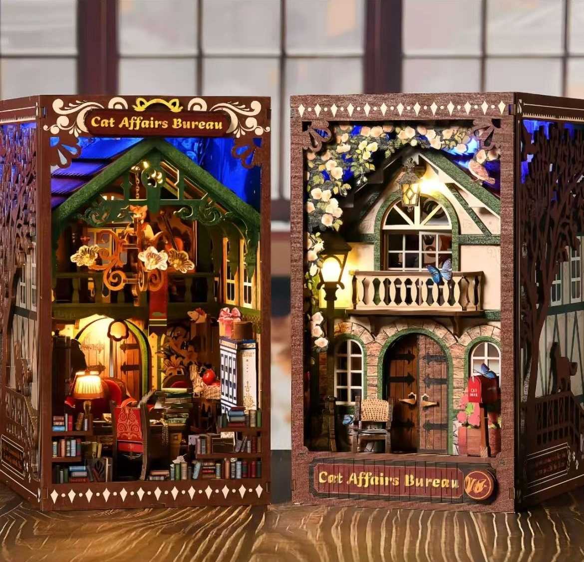 The Cat Bureau DIY Book Nook Kit | Double-sided Miniatures - DIYION