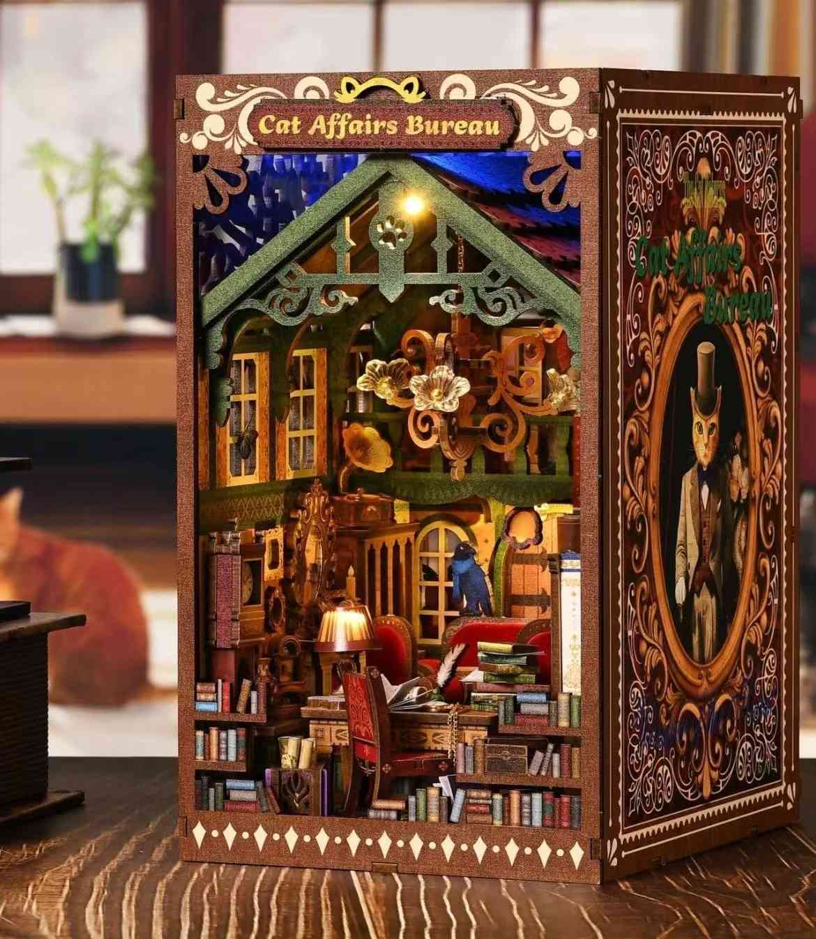 The Cat Bureau DIY Book Nook Kit | Double-sided Miniatures - DIYION