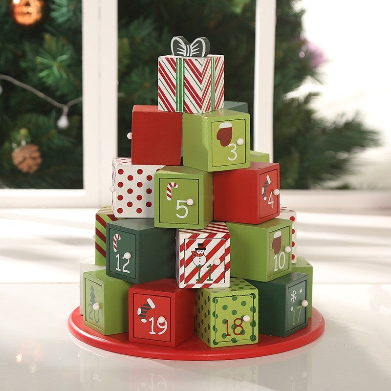 Wooden Christmas Advent Calendar with Drawers - DIYION