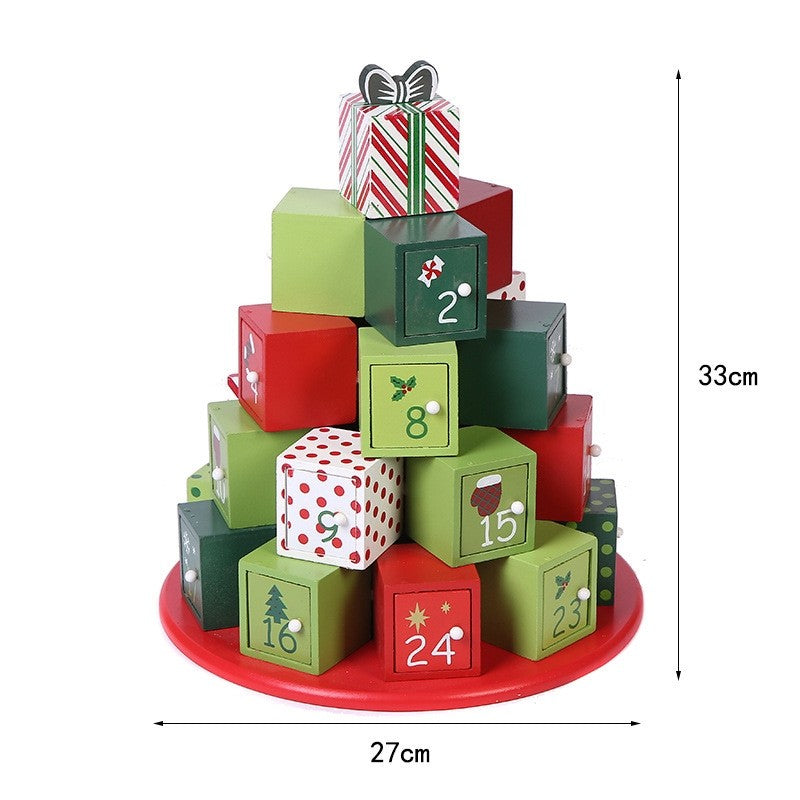 Wooden Christmas Advent Calendar with Drawers - DIYION