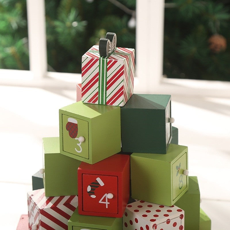 Wooden Christmas Advent Calendar with Drawers - DIYION