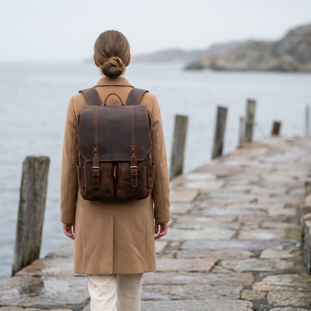Åre — Brown Leather Rucksack, image 2
