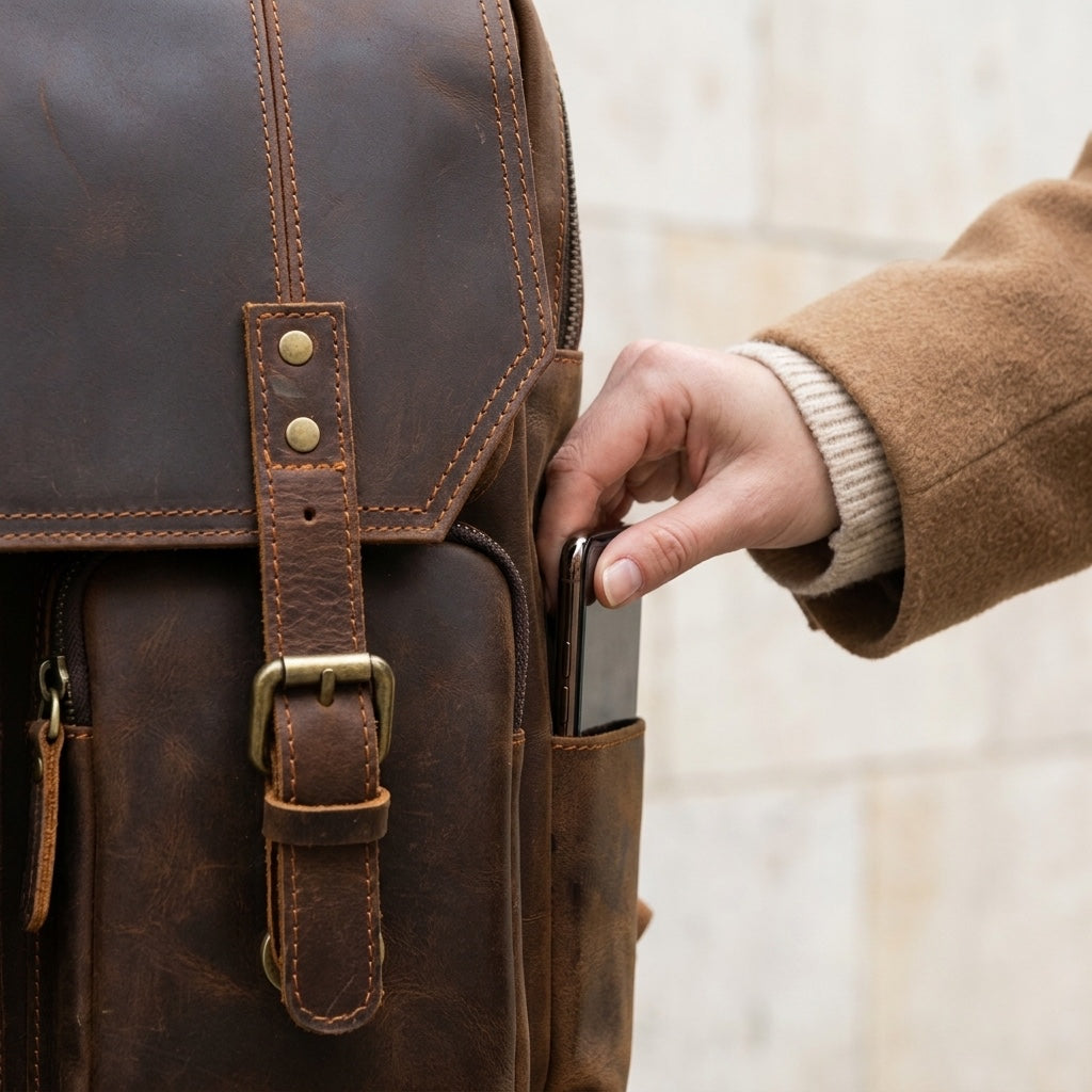 Åre — Brown Leather Rucksack, image 25