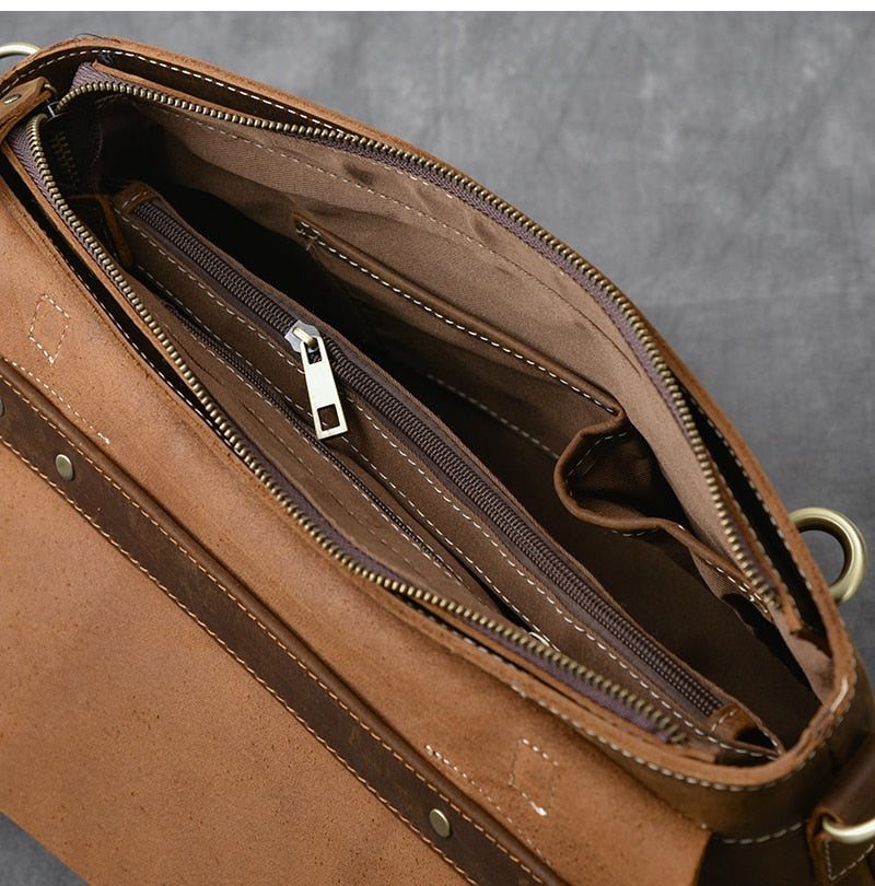 brown leather shoulder bag