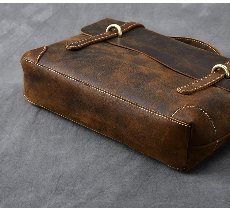 brown leather shoulder bag