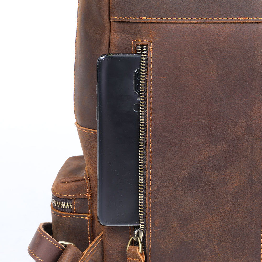 Lederrucksack mit Laptopfach 20 L – Aya — 12