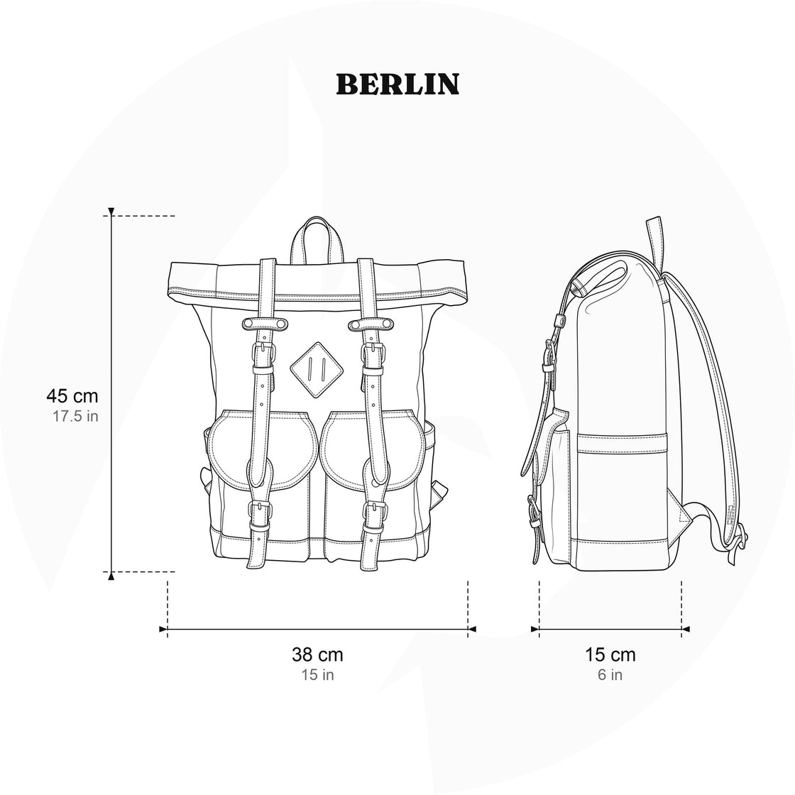 Canvasrugzak met laptopvak 25 L – Berlin — 29
