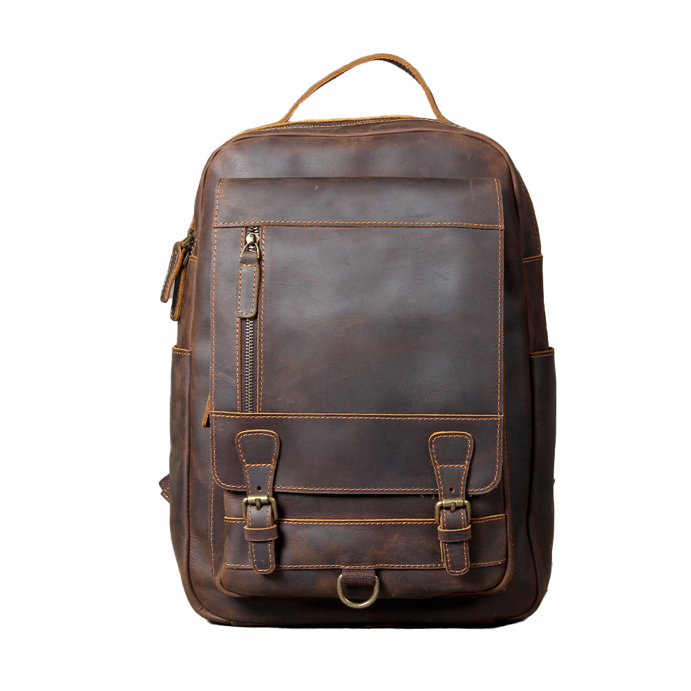 Leren rugzak met laptopvak 15 L – Carea