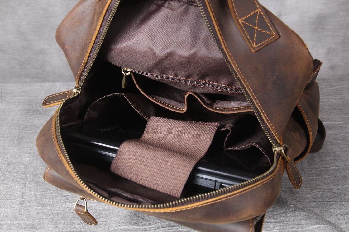 Lederrucksack mit Laptopfach 15 L – Carea — 55