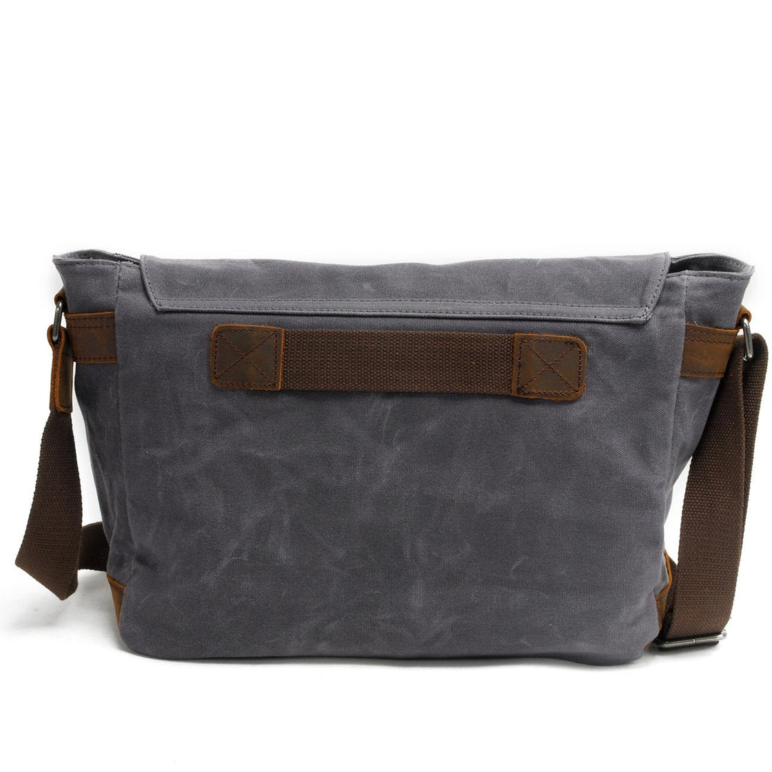 Old messenger bag in waxed canvas and leather details - Colombus