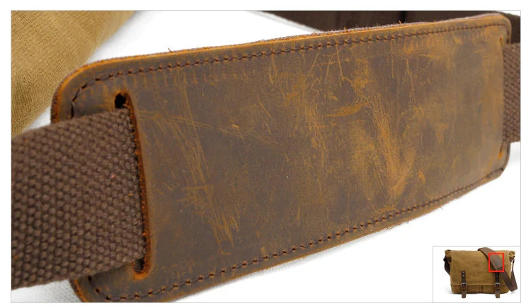 Retro crossbody bag in waxed canvas for daily carry - Colombus
