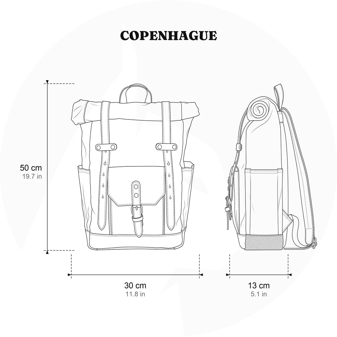 Canvasrugzak met laptopvak 19,5 L – Copenhague — 24
