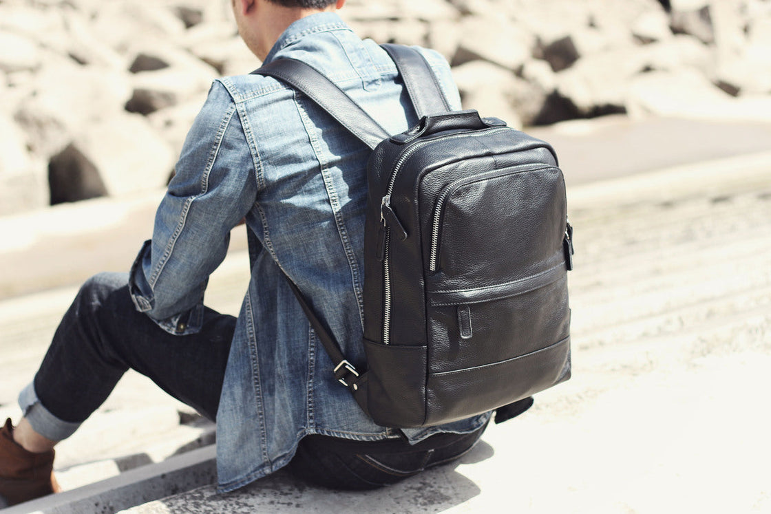 Sac à dos en cuir pour ordinateur 16 L – Dôme — 34