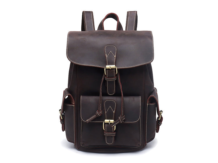 minimalist genuine leather carryall backpack for women with adjustable strap and leather belts and shoulder-strap
