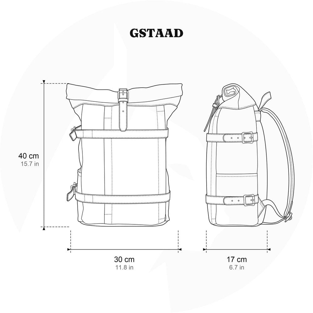 Canvas-Rucksack mit Laptopfach 20 L – Gstaad
