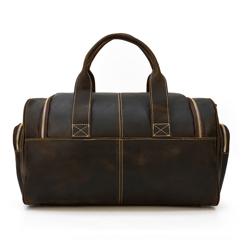 grey Mens Leather Holdall