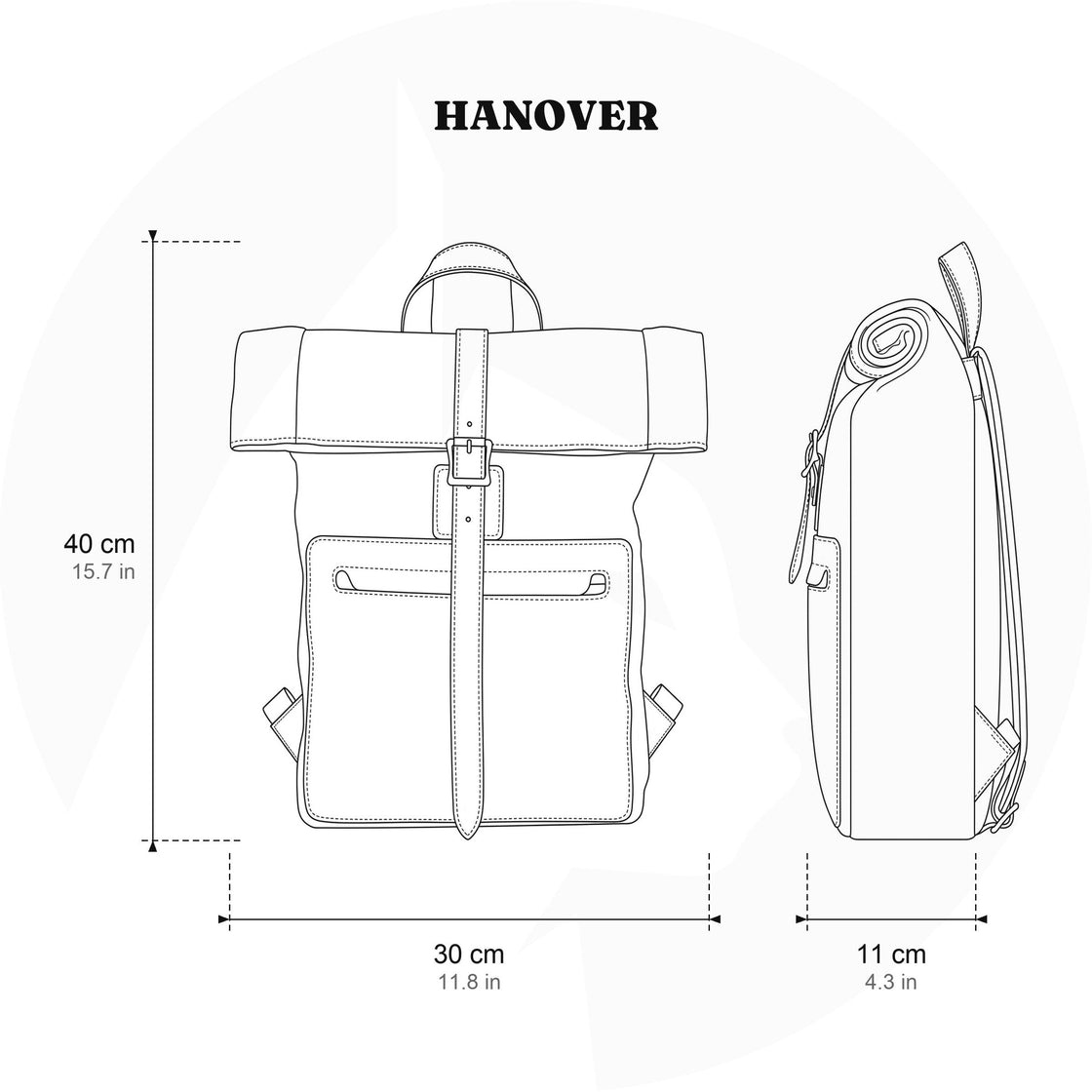 Sac à dos en toile pour ordinateur 13 L – Hanover — 27