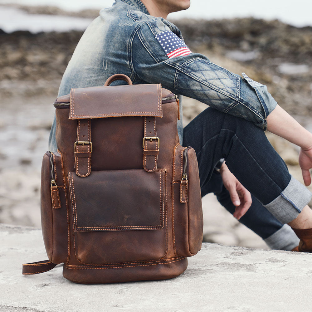 Sac à dos en cuir pour ordinateur 23 L – Hore — 11