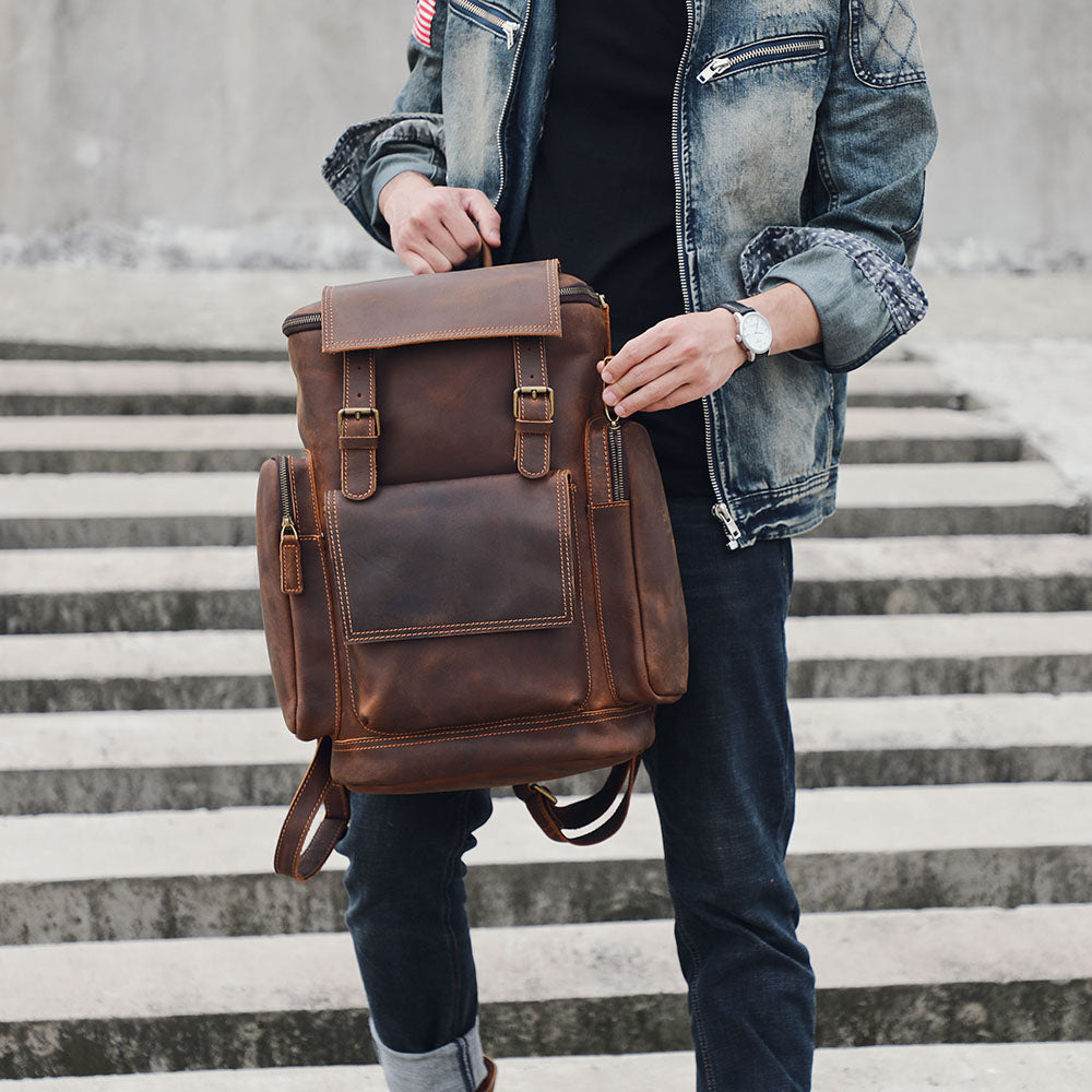 Sac à dos en cuir pour ordinateur 23 L – Hore — 12