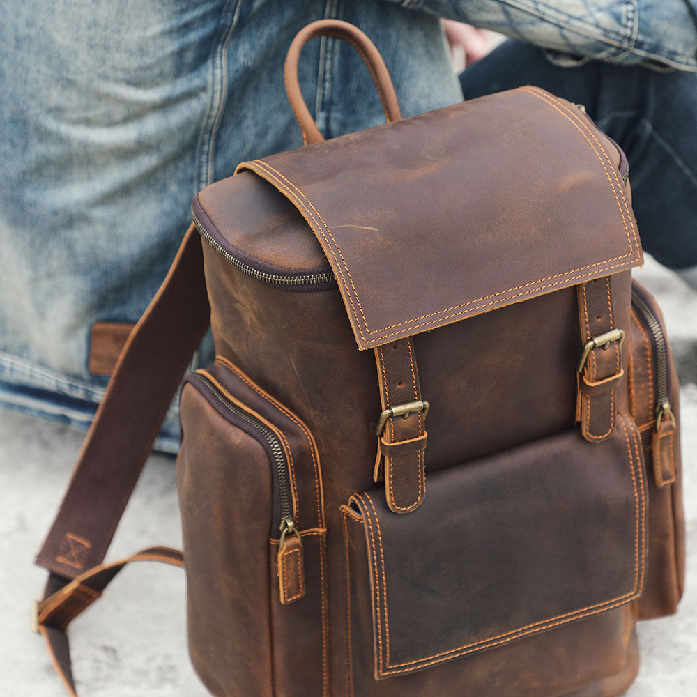 Sac à dos en cuir pour ordinateur 23 L – Hore — 15