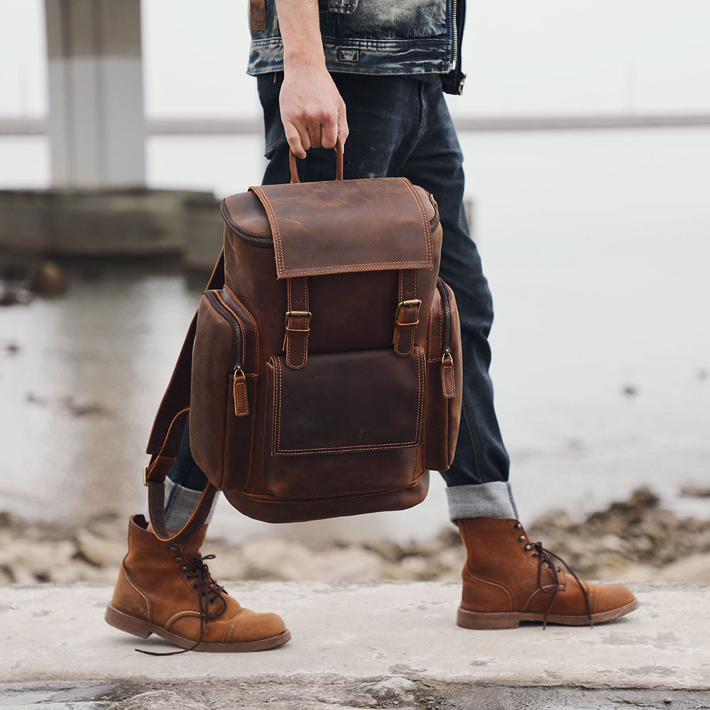 Sac à dos en cuir pour ordinateur 23 L – Hore — 37