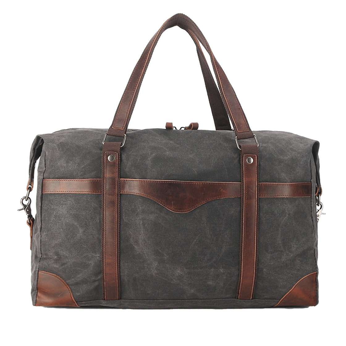 sac voyage vintage gris avant