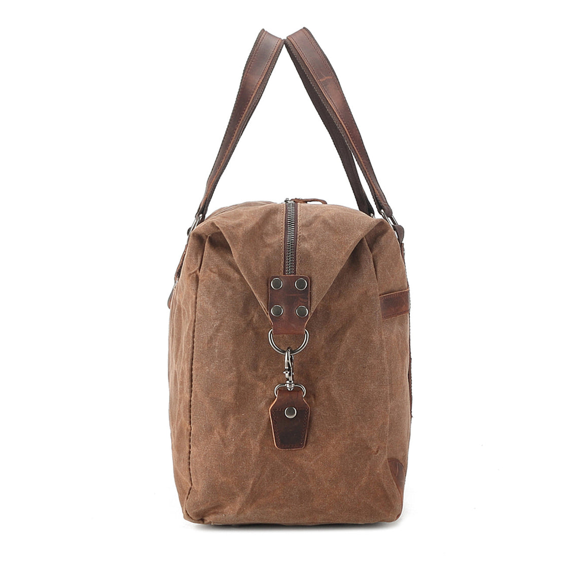 double poignée cuir sac de voyage vintage