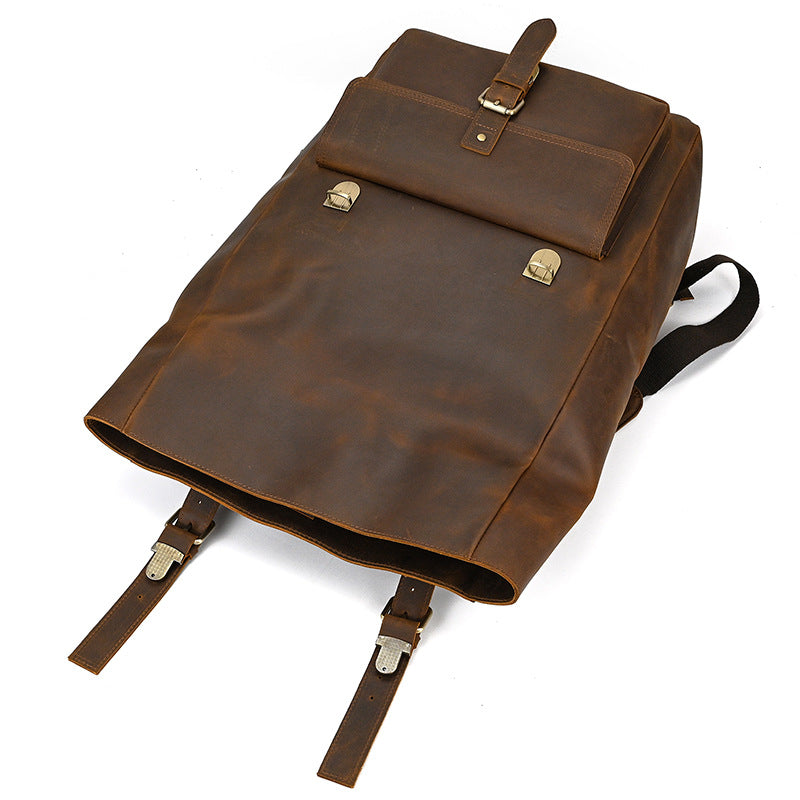 Indiana — Leather Roll Top Backpack, image 7