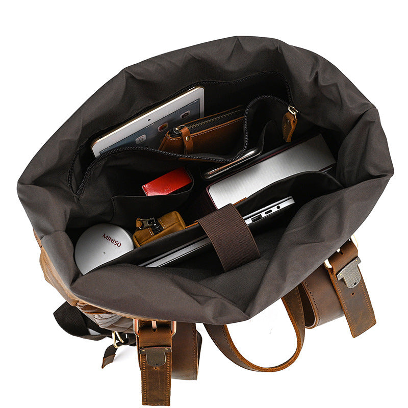 Indiana — Leather Roll Top Backpack, image 9