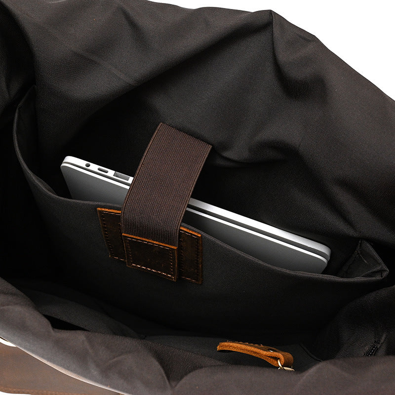 Indiana — Leather Roll Top Backpack, image 11