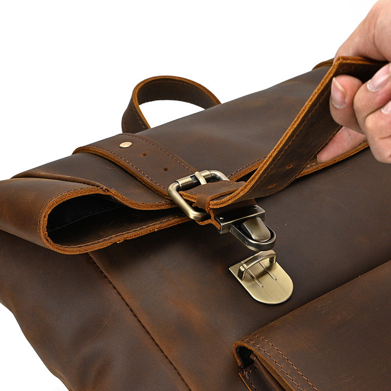 Indiana — Leather Roll Top Backpack, image 15