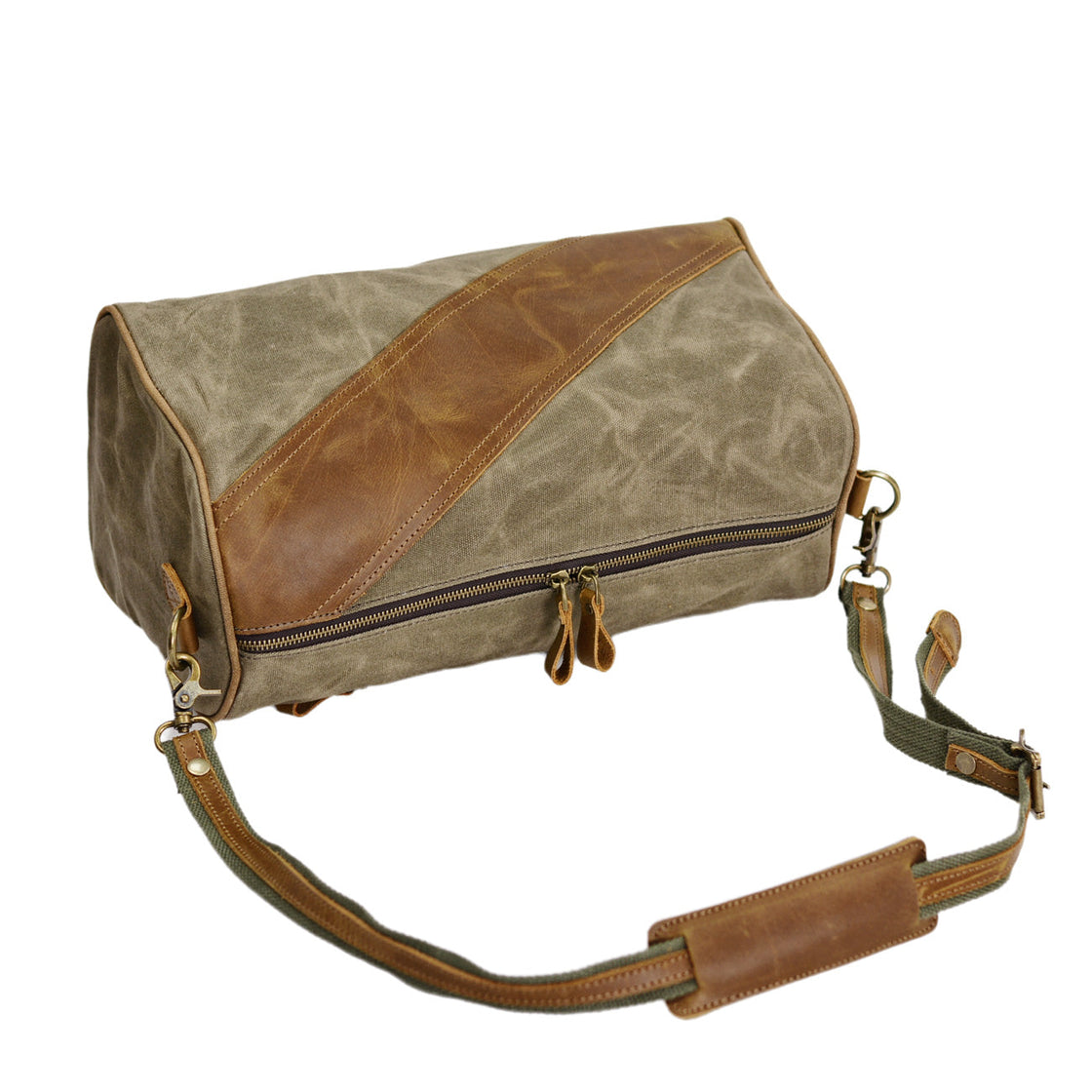 sacoche duffle vintage toile coton cirée cuir sangle transport confort