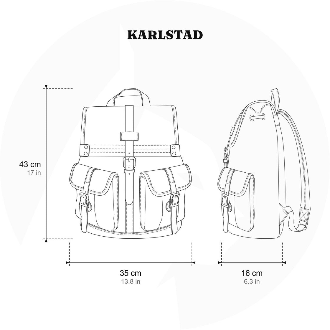 Canvasrugzak met laptopvak 24 L – Karlstad — 13