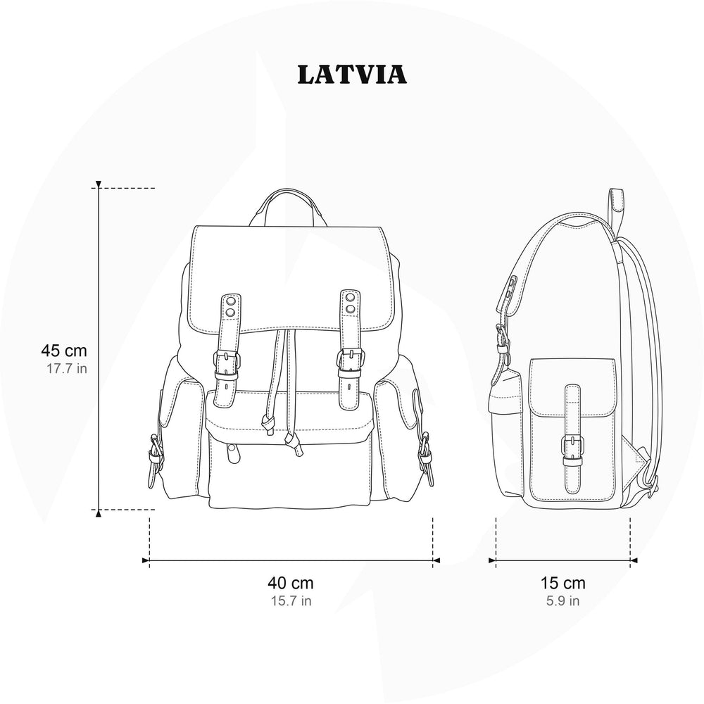 Canvas backpack with laptop compartment 27 L – Latvia