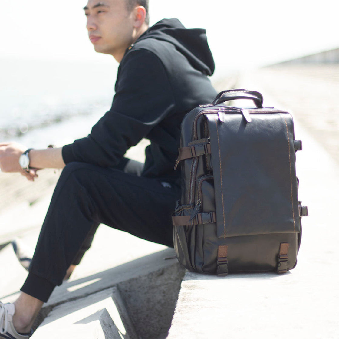 Sac à dos en cuir pour ordinateur 20 L – Logan — 35