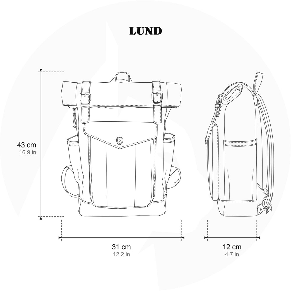 Canvas-Rucksack mit Laptopfach 16–20 L – Lund