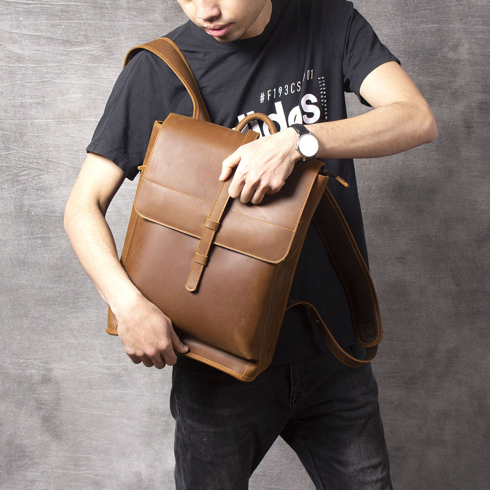 sac dos cuir homme