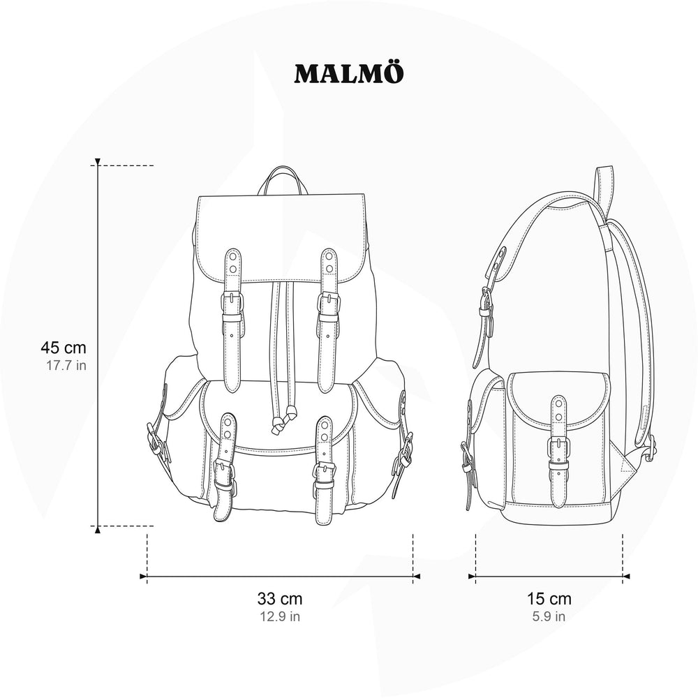 Canvas backpack with laptop compartment 23 L – Malmö