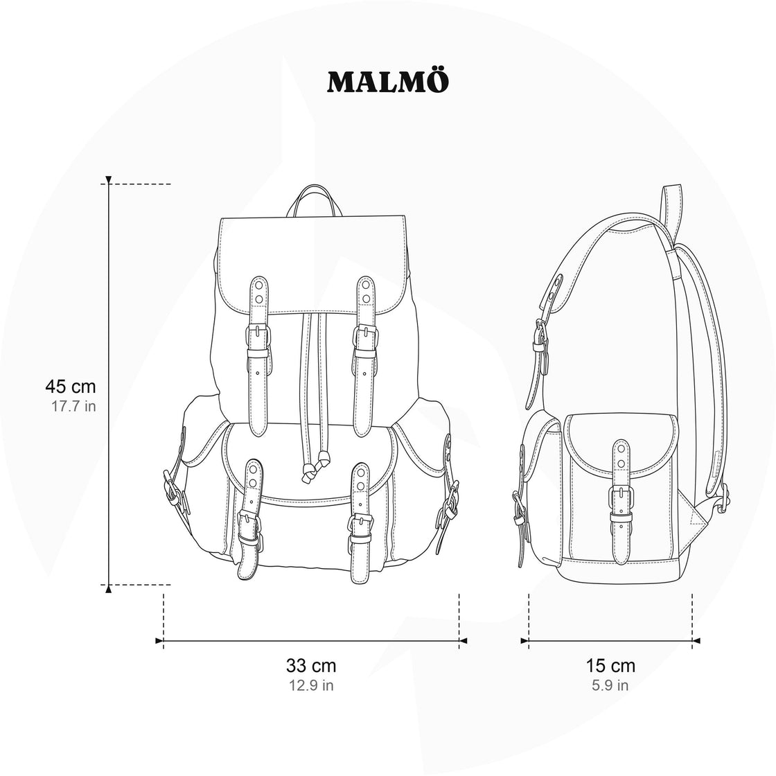 Canvas-Rucksack mit Laptopfach 23 L – Malmö — 17