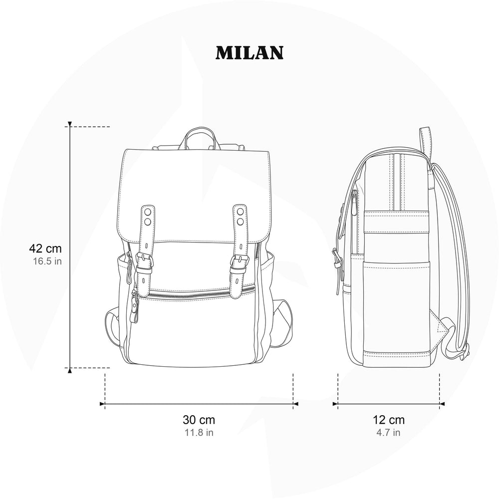 Canvas backpack with laptop compartment 15 L – Milan