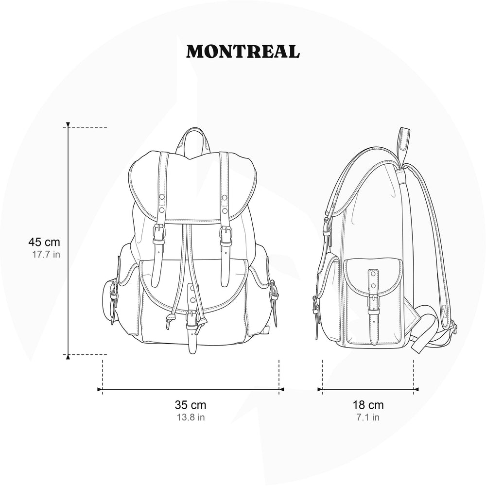 Canvas backpack with laptop compartment 28 L – Montreal