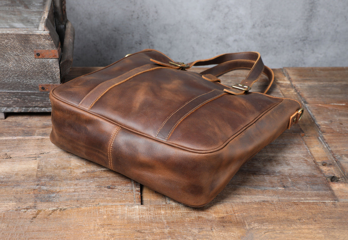 mens leather tote bag