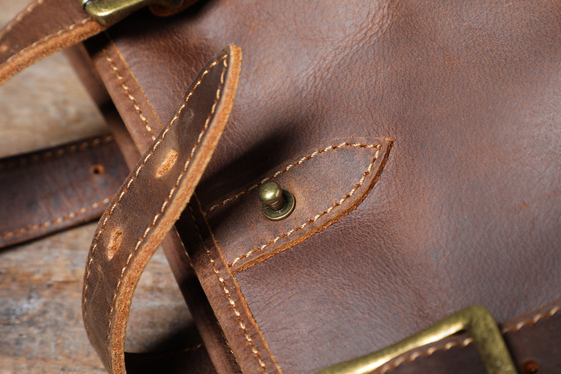 handmade leather tote bag