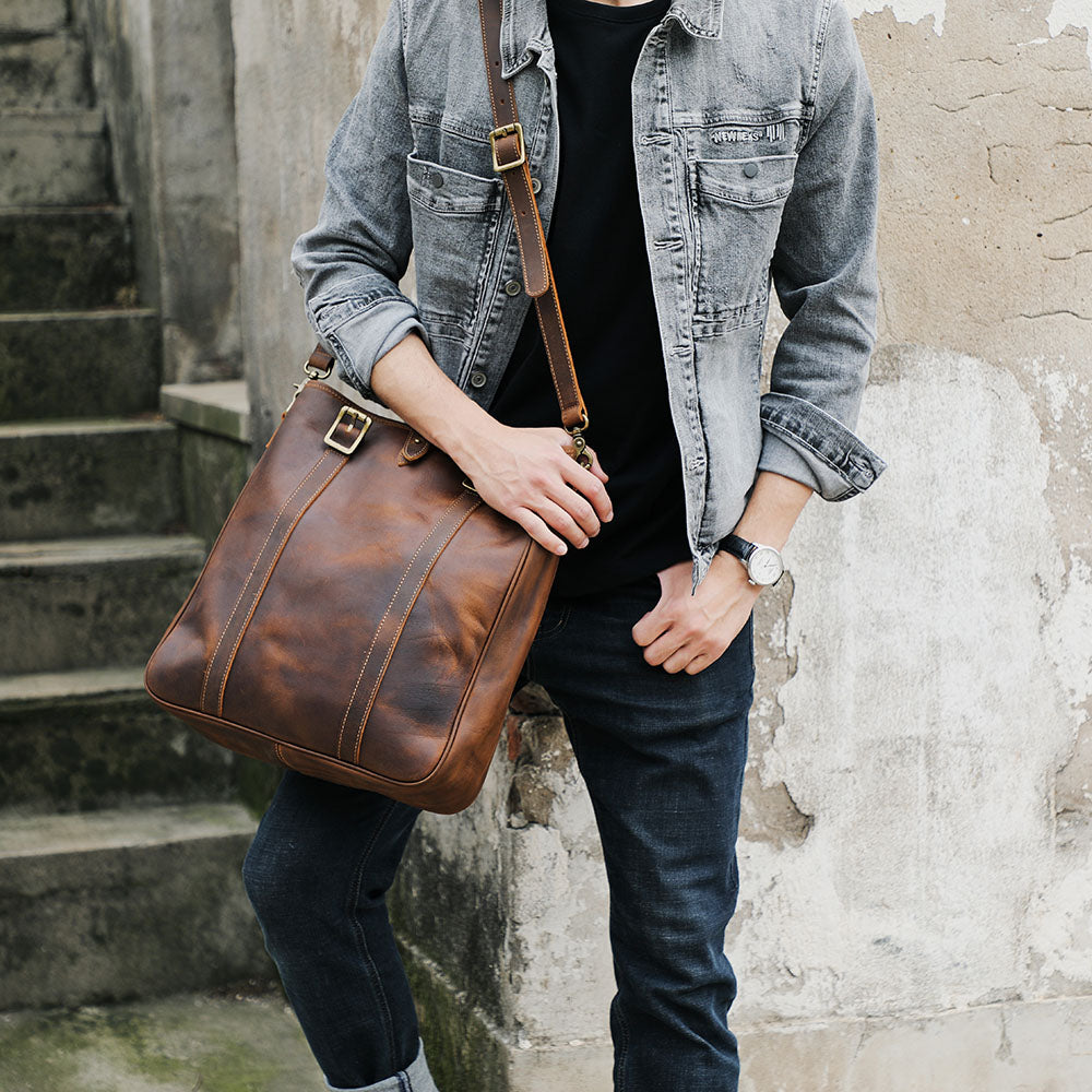 Tote Bag Vintage en Cuir pour le shopping