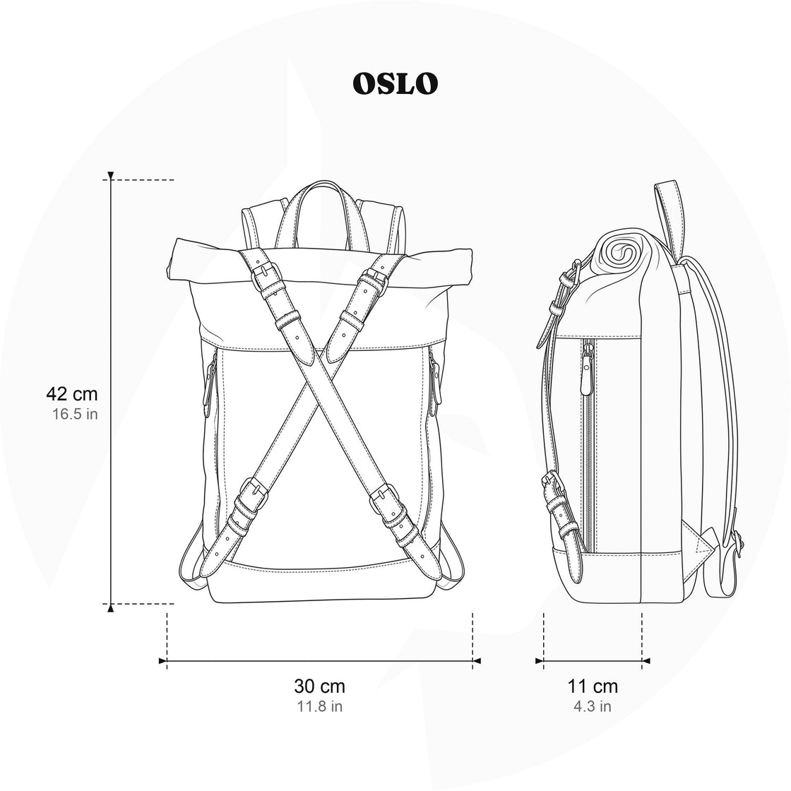 Oslo — Canvas Rucksack Backpack, image 22